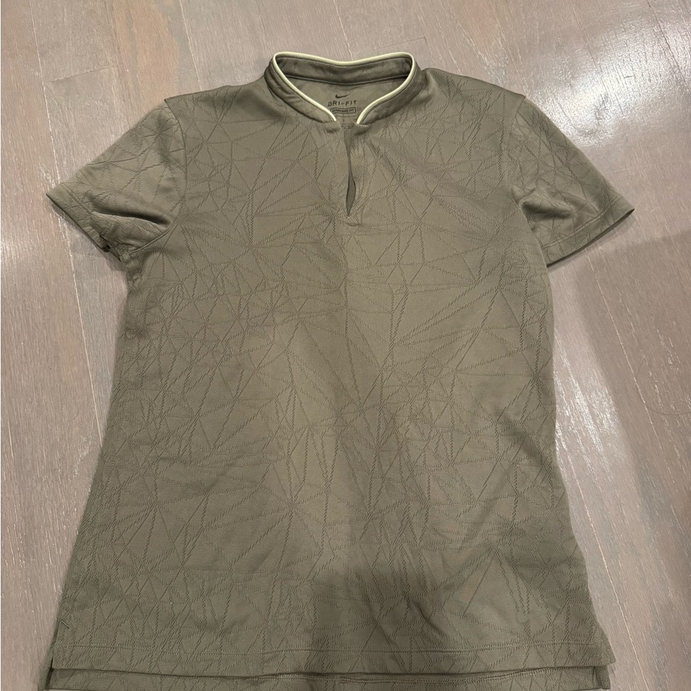 Nike Green Henley Polo Top
